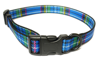 Ancol Fashion Nylon Adjustable Collar Tartan Blue 20-30cm